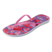 Patroon Harten XOXO Liefde Rood Roze Paarse Monogr Teenslippers (Schuin)