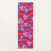 Patroon Harten XOXO Liefde Rood Roze Paarse Monogr Yogamat (Achterkant)