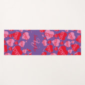 Patroon Harten XOXO Liefde Rood Roze Paarse Monogr Yogamat (Voorkant (horizontaal))