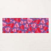 Patroon Harten XOXO Liefde Rood Roze Paarse Monogr Yogamat (Achterkant (horizontaal))