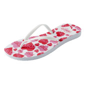 Patroon Harten XOXO Liefde Rood Roze Wit Monogram Teenslippers (Schuin)