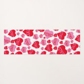 Patroon Harten XOXO Liefde Rood Roze Wit Monogram Yogamat (Achterkant (horizontaal))