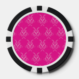  patroon heet roze pokerchips