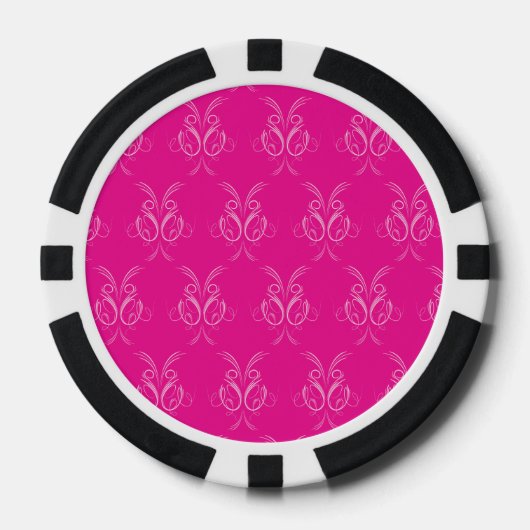 patroon heet roze pokerchips (Voorkant)