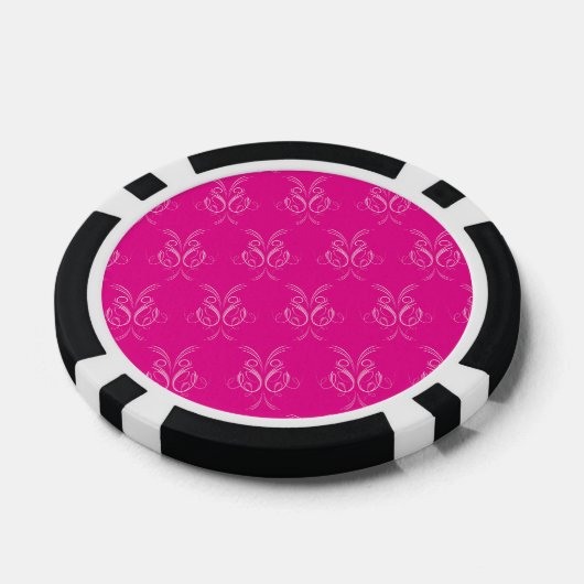 patroon heet roze pokerchips (Enkel)