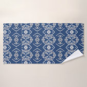 Patroon Helder Blauw & Wit Sneeuwvormen Badhanddoek (Badhanddoek)