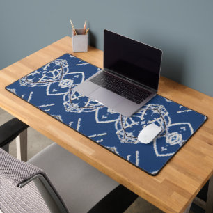 Patroon Helder Blauw & Wit Sneeuwvormen Bureaumat