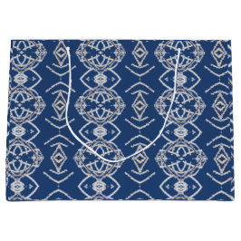 Patroon Helder Blauw & Wit Sneeuwvormen Groot Cadeauzakje