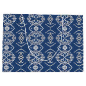 Patroon Helder Blauw & Wit Sneeuwvormen Groot Cadeauzakje (Achterkant)