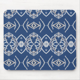 Patroon Helder Blauw & Wit Sneeuwvormen Muismat