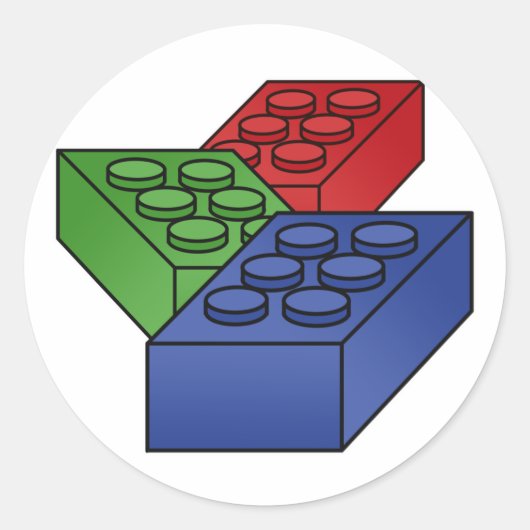 Patroon - Heldere bouwstenen Ronde Sticker (Voorkant)