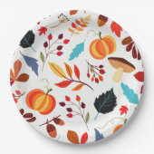 Patroon Herfstpapier Borden Papieren Bordje (Voorkant)