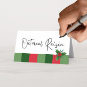 Patroon Holly vouwen voedsel, Drink of plaats kaar Plaatskaartje