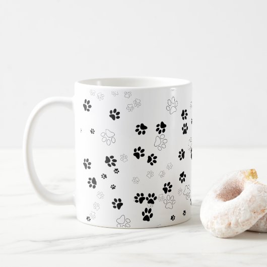 Patroon hond/kattenpoot koffiemok (Met donut)