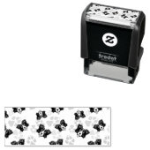 Patroon Hond Paws Border Collie Zelfinktende Stempel (In situ)