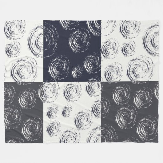 Patroon I met cirkelvormige lijnen Fleece Deken (Voorkant (Horizontaal))