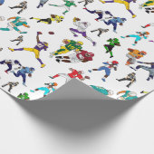 Patroon illustraties Football afspelen Cadeaupapier (Hoek)