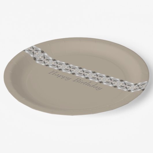 patroon in buisjes en grijs papieren bordje (Gekanteld)