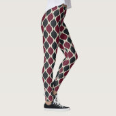 Patroon in Cerise, Olive Green en White Leggings (Rechts)