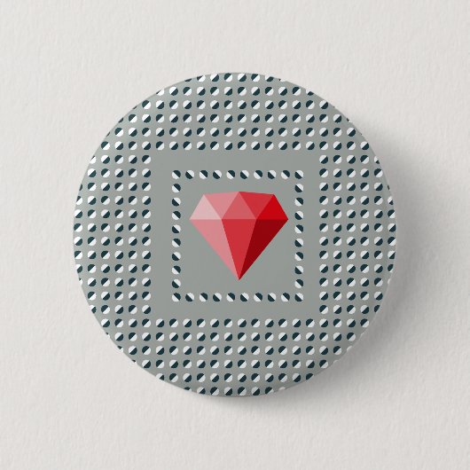 Patroon in de optische afbeelding van de robijnen ronde button 5,7 cm (Voorkant)