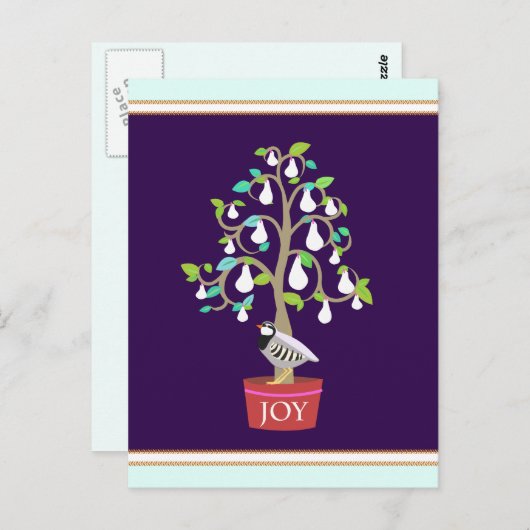 Patroon in een Briefkaart met perenbomen (Voorkant / Achterkant)