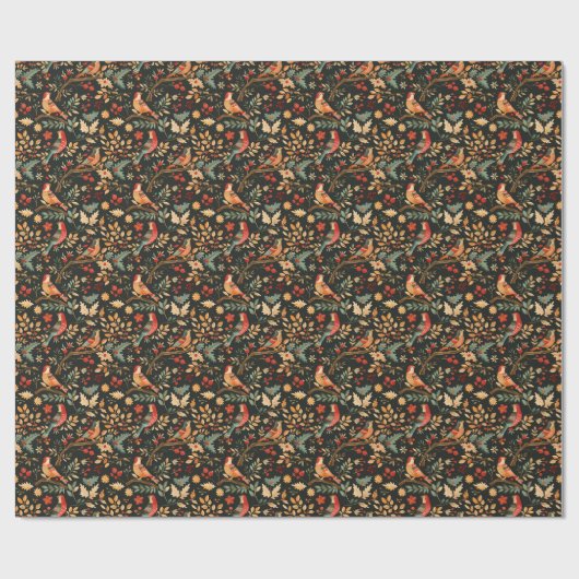 Patroon in een Pear Tree Kerstmis Cadeaupapier (Vlak)