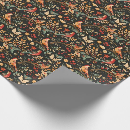 Patroon in een Pear Tree Kerstmis Cadeaupapier (Hoek)