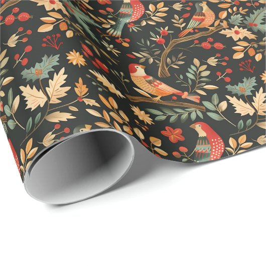 Patroon in een Pear Tree Kerstmis Cadeaupapier (Rol Hoek)