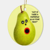 Patroon in een Pear Tree Kerstmis Keramisch Ornament (Links)