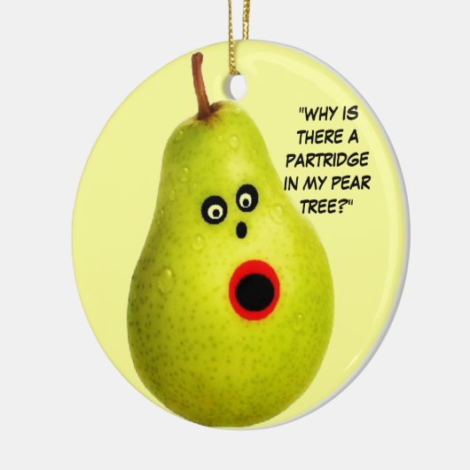 Patroon in een Pear Tree Kerstmis Keramisch Ornament (Links)