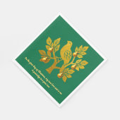 Patroon in een peer tree groen gouden kerst servet (Hoek)