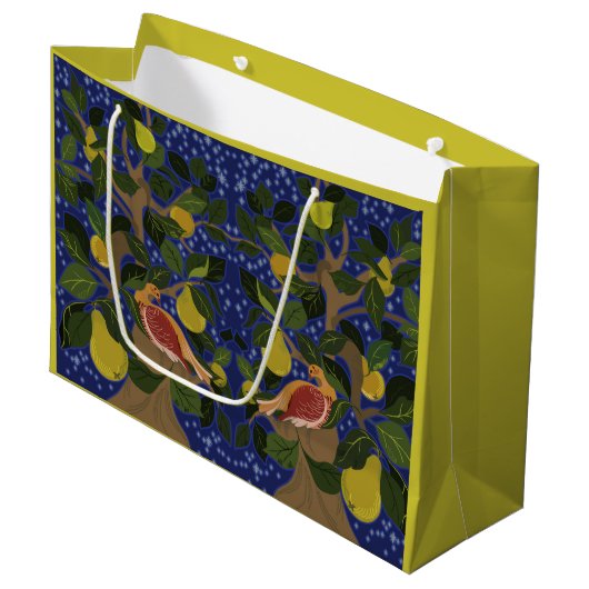 Patroon in een peerboom groot cadeauzakje (Voorkant Gekanteld)