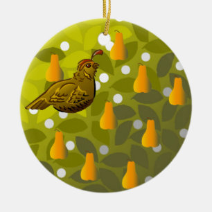 Patroon in een peerboom keramisch ornament