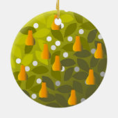 Patroon in een peerboom keramisch ornament (Achterkant)