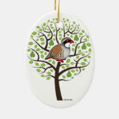 Patroon in een peerboom keramisch ornament (Achterkant)