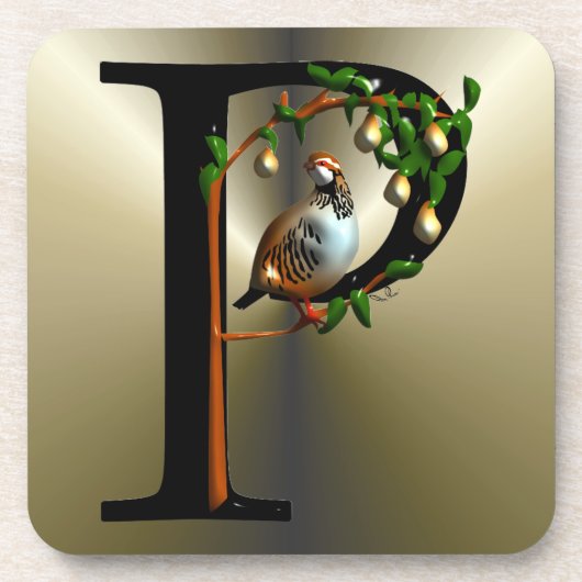 Patroon in een peerboom onderzetter (Voorkant)