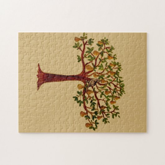 Patroon in een peerboom Puzzle Gift Box Legpuzzel (Horizontaal)