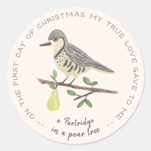 Patroon in een peerboom ronde sticker (Voorkant)