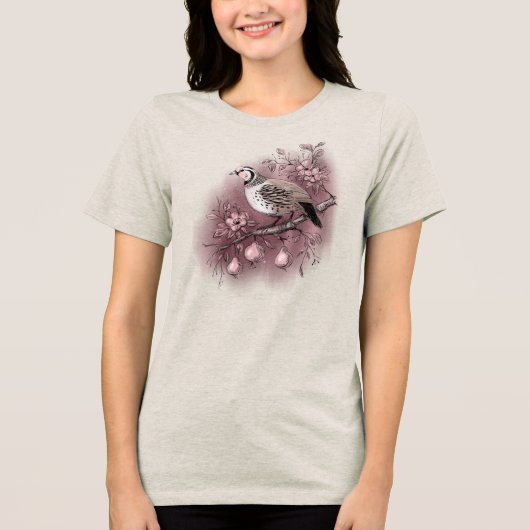 Patroon in een peerboom Tri-Blend shirt (Voorkant)