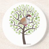 Patroon in een peerboom zandsteen onderzetter (Voorkant)