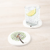 Patroon in een peerboom zandsteen onderzetter (Zijkant)