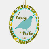 Patroon in een perenboom - Aangepast jaar Keramisch Ornament (Rechts)