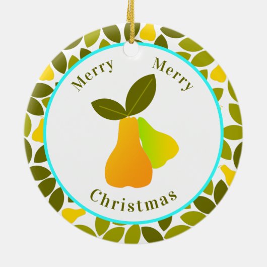 Patroon in een perenboom - Aangepast jaar Keramisch Ornament (Achterkant)