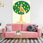 Patroon in een perenboom canvas afdruk (Insitu (Woonkamer))