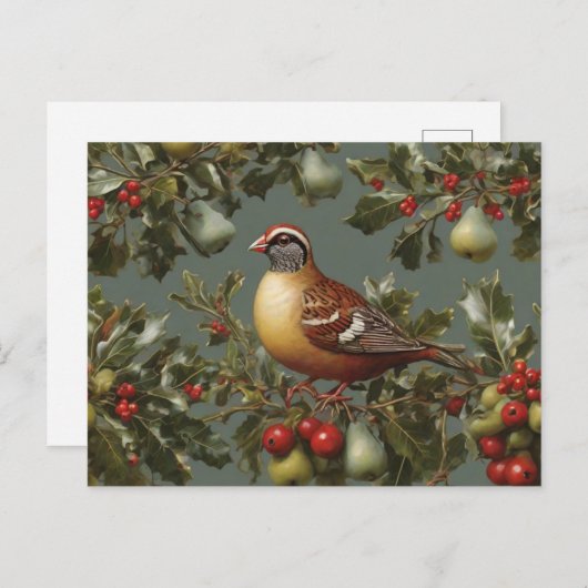 Patroon in een perenboom feestdagenkaart (Voorkant / Achterkant)