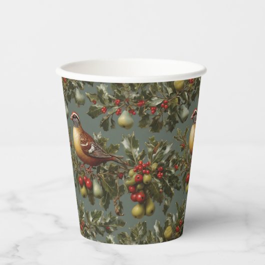 Patroon in een perenboom papieren bekers (Voorkant)