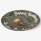 Patroon in een perenboom papieren bordje (Gekanteld)