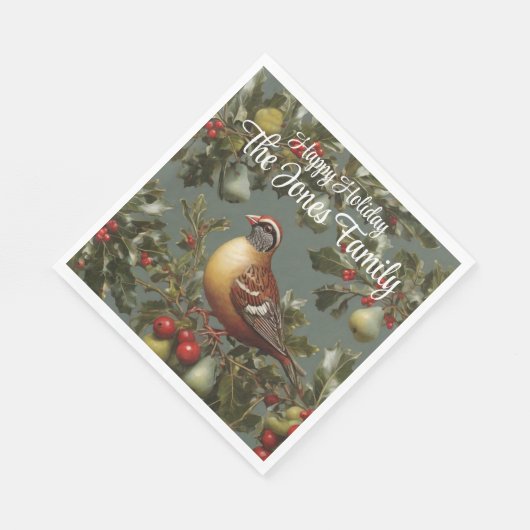 Patroon in een perenboom servet (Hoek)