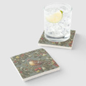 Patroon in een perenboom stenen onderzetter (Zijkant)