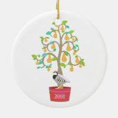 Patroon in een perenboom van 2010 keramisch ornament (Achterkant)